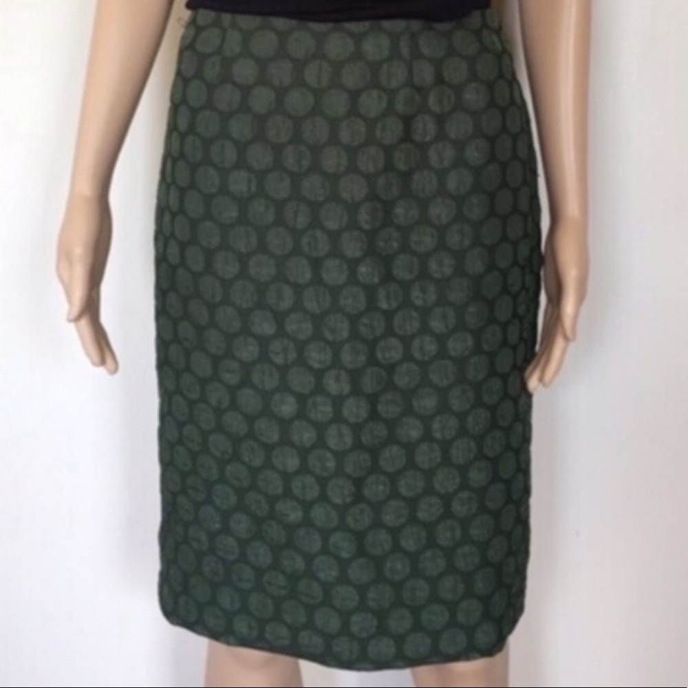 MAEVE Anthropologie black polka dot pencil skirt